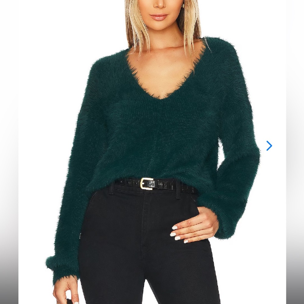 Lovers & Friends Malia V Neck sweater sz XS-Dark teal-never worn